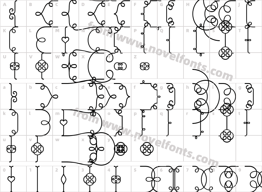 Brownstone Frames Regular 3Character Map