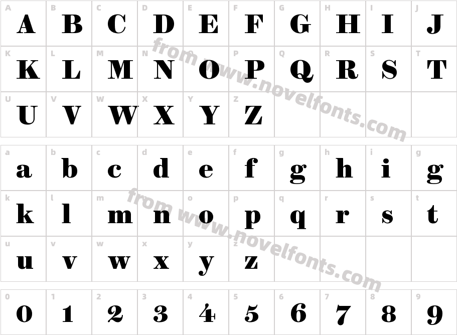 Brunel Text BoldCharacter Map
