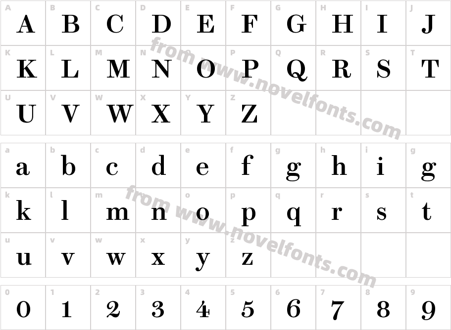 Brunel Text MediumCharacter Map