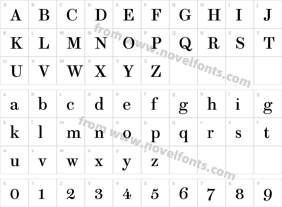 Brunel Text Roman No2Character Map