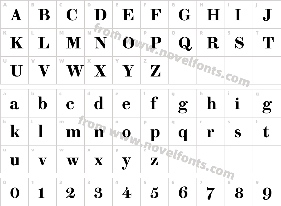 Brunel Text SemiboldCharacter Map