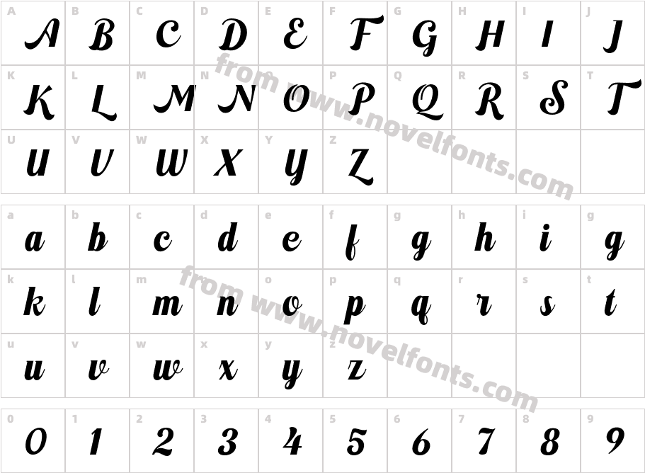 Brunhilde RegularCharacter Map