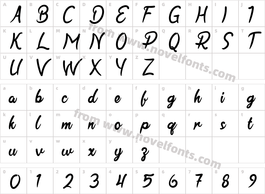 Brush Creeping RegularCharacter Map