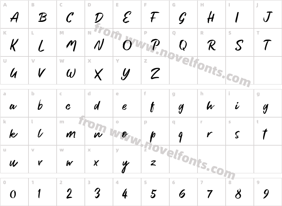 Brush MarkerCharacter Map