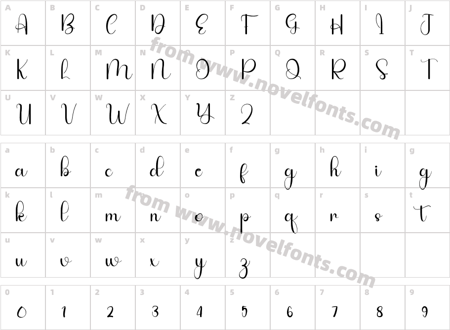 Brush Strokes RegularCharacter Map