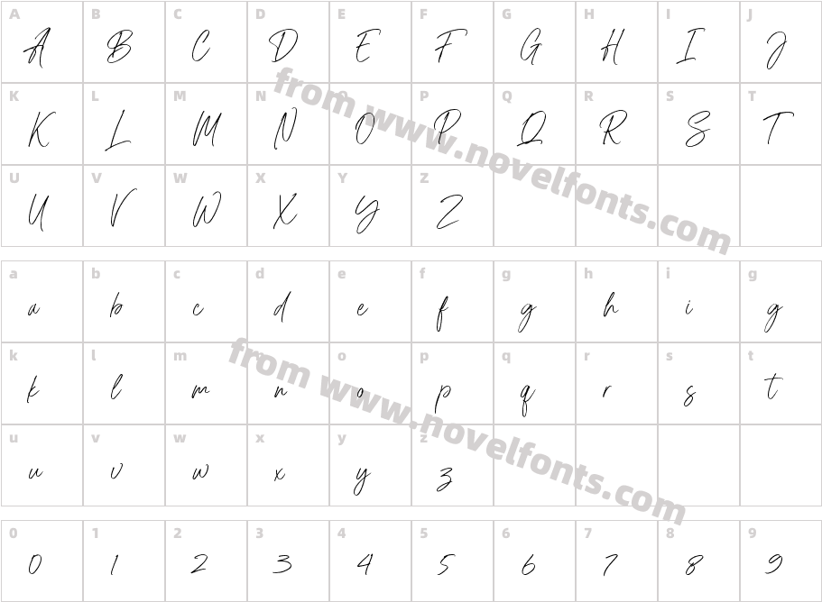 Brushine Collective ScriptCharacter Map