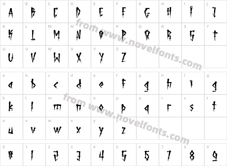 Brutal Brushstrokes FourCharacter Map