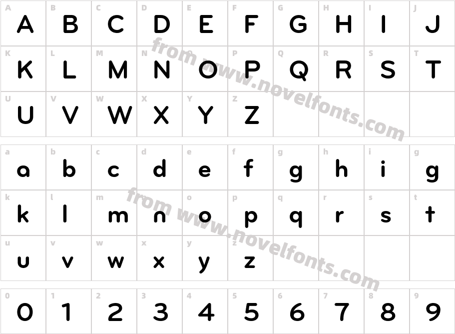 Bryant Bold AlternateCharacter Map