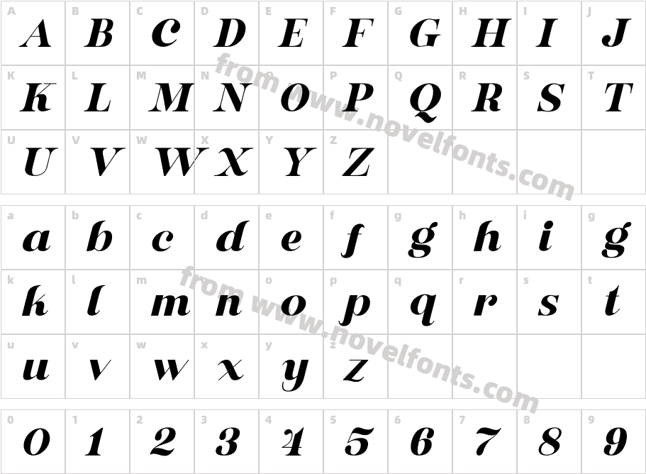 Buche ItalicCharacter Map