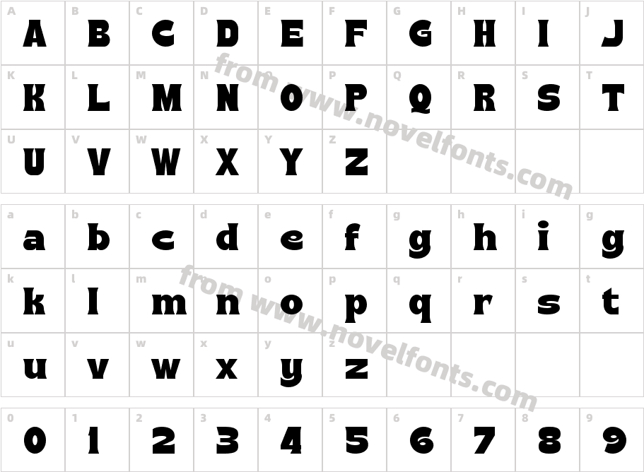 Buckson CondensedCharacter Map