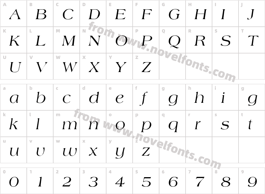 Amphion ItalicCharacter Map