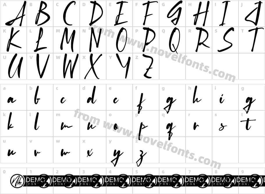 Bunga Kamboja Demo RegularCharacter Map