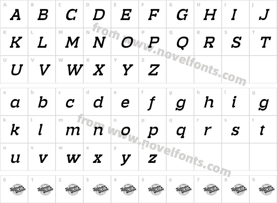 Burgela DEMO VERSION ItalicCharacter Map