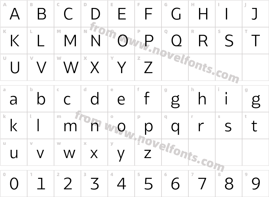Bw Glenn Sans DEMO RegularCharacter Map