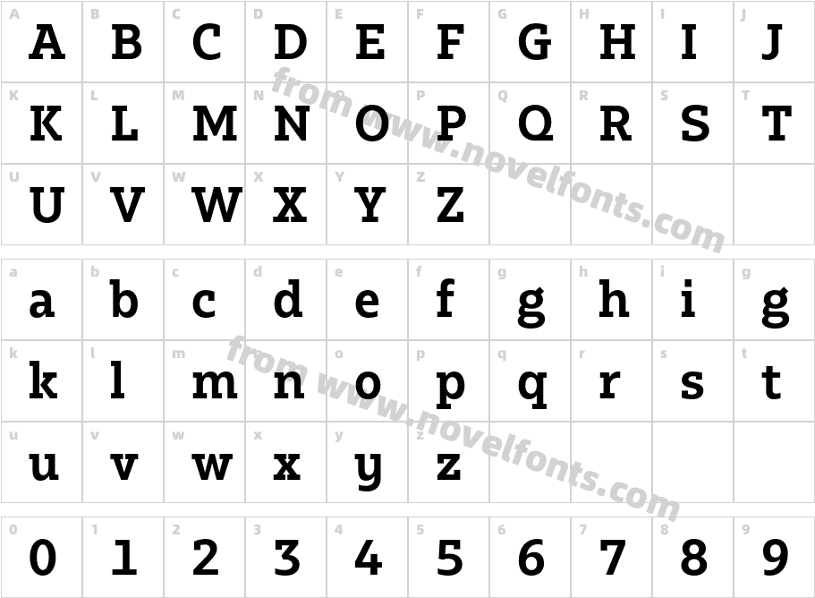 Bw Glenn Slab BoldCharacter Map