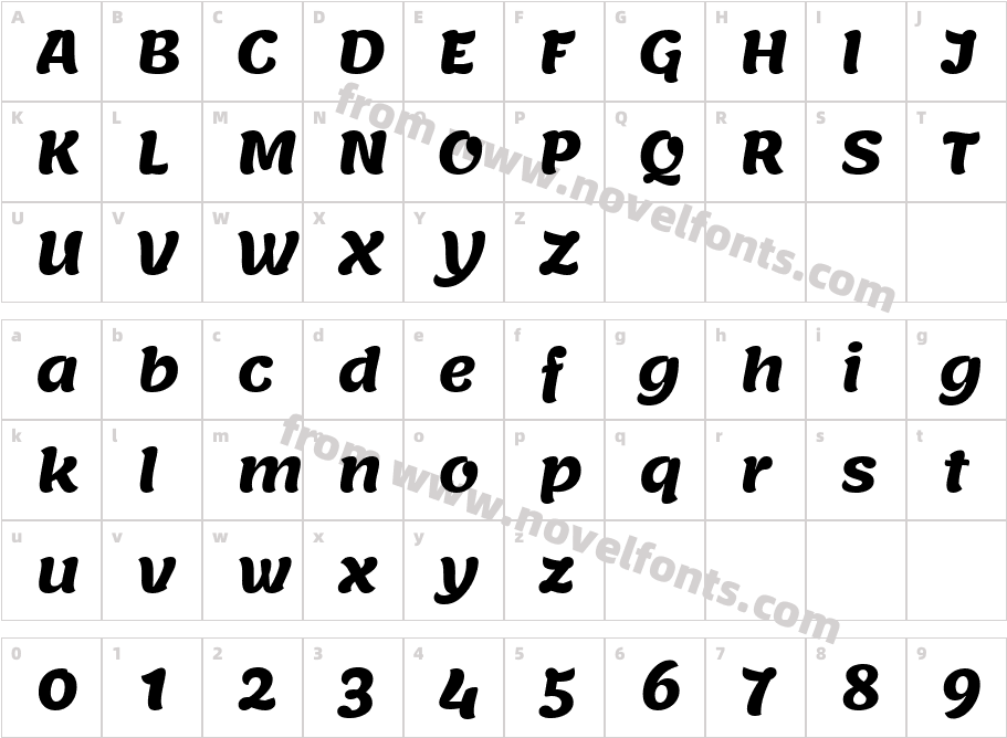 Lemonada BoldCharacter Map