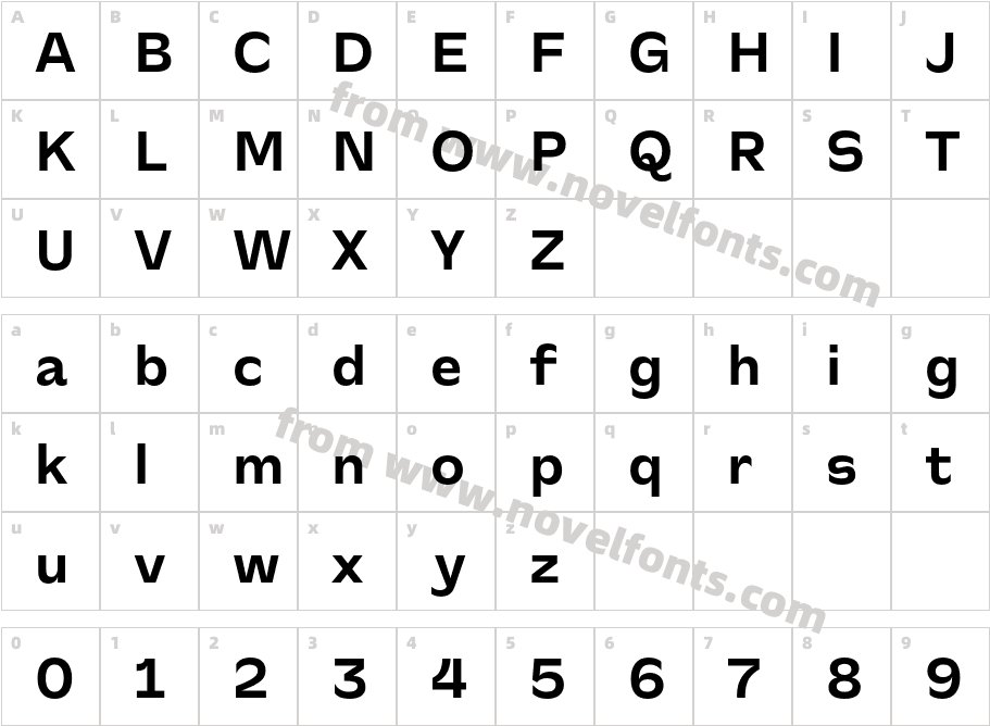 CA Slalom BoldCharacter Map