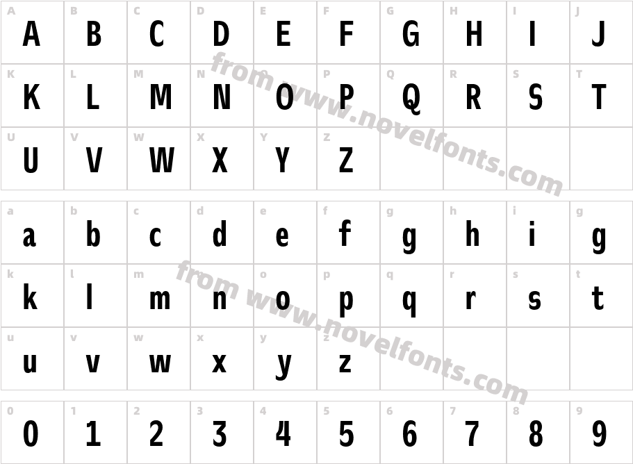 CA Slalom Compressed BoldCharacter Map