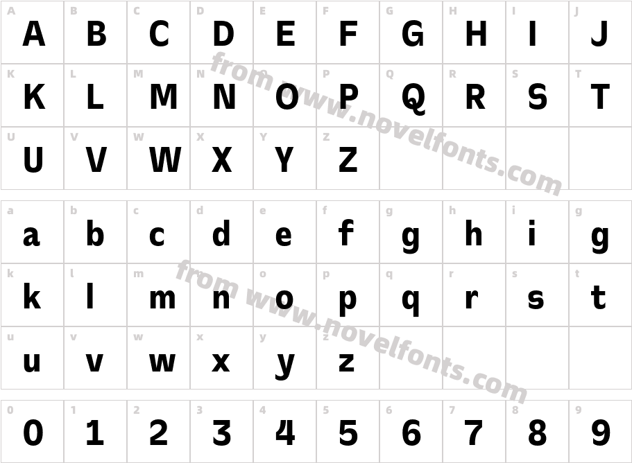CA Slalom Condensed HeavyCharacter Map