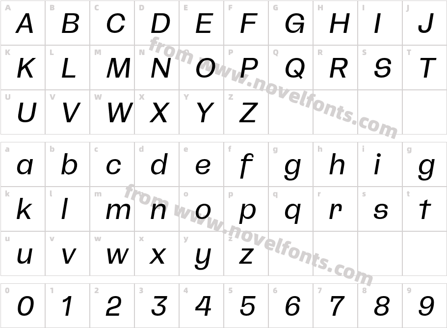 CA Spotnik W05 ItalicCharacter Map