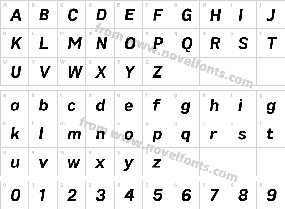 CA Zentrum Wide Bold ItalicCharacter Map