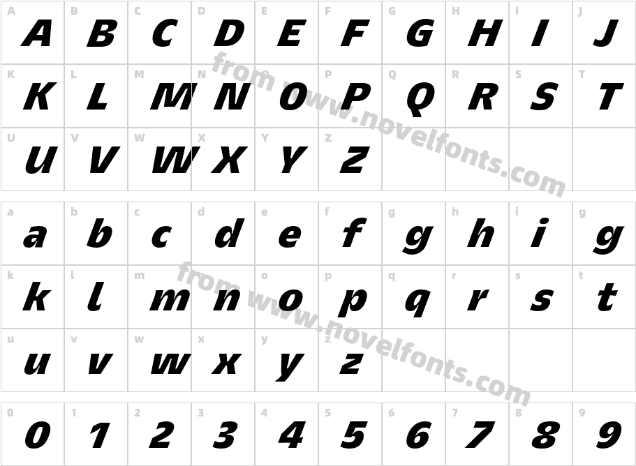 CAL i Was Like W05 X Bold SlantedCharacter Map