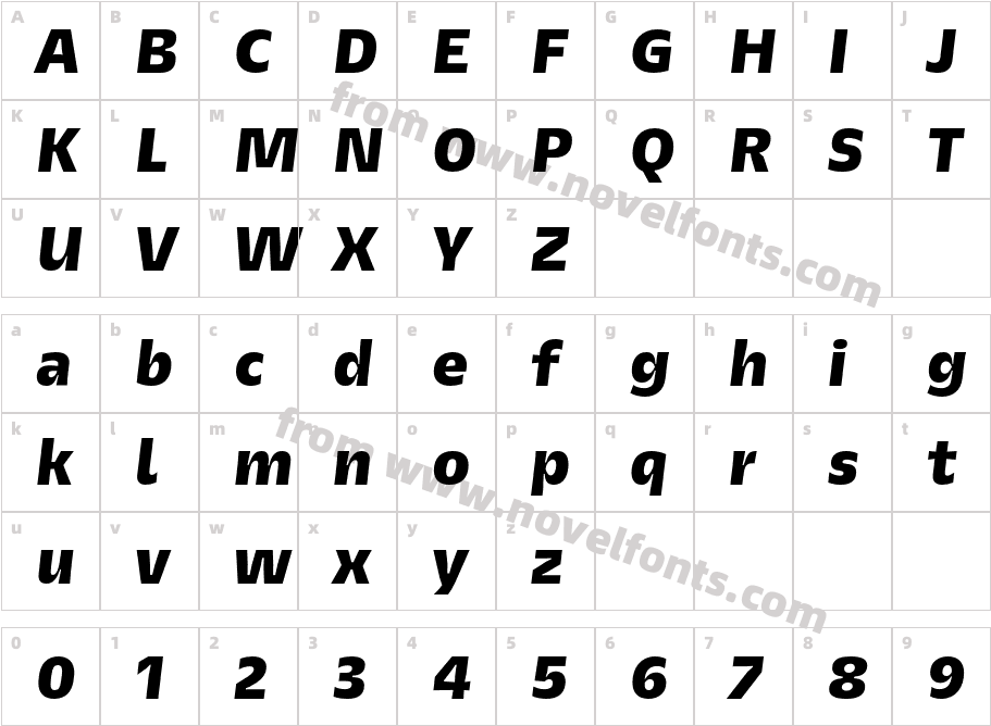 CAL i Was Like W05 Xtra Bold TiltCharacter Map
