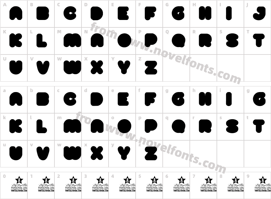 CANDY FLAVOR BACKGROUND RegularCharacter Map