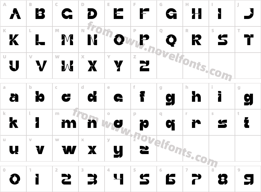 CASULARETRO RegularCharacter Map