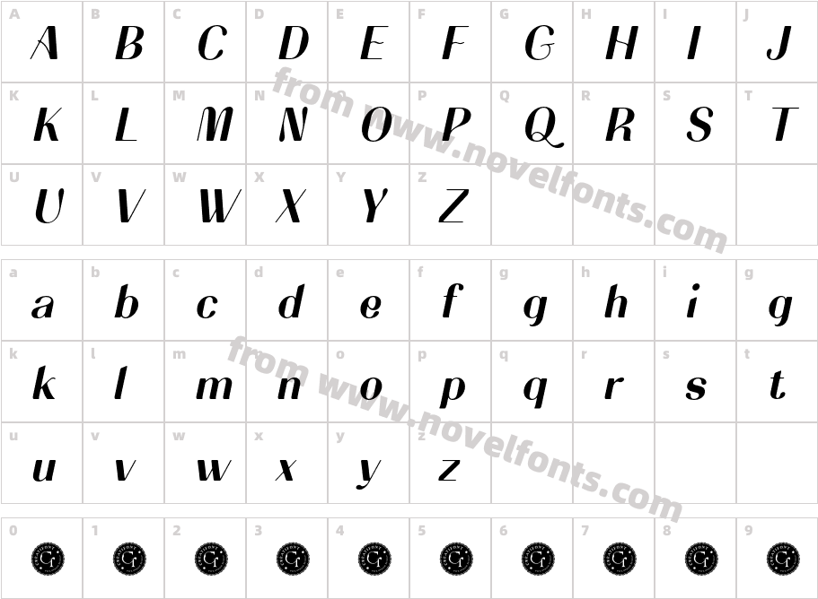 CF Alithan Sans Demo Ext Bd ItaCharacter Map
