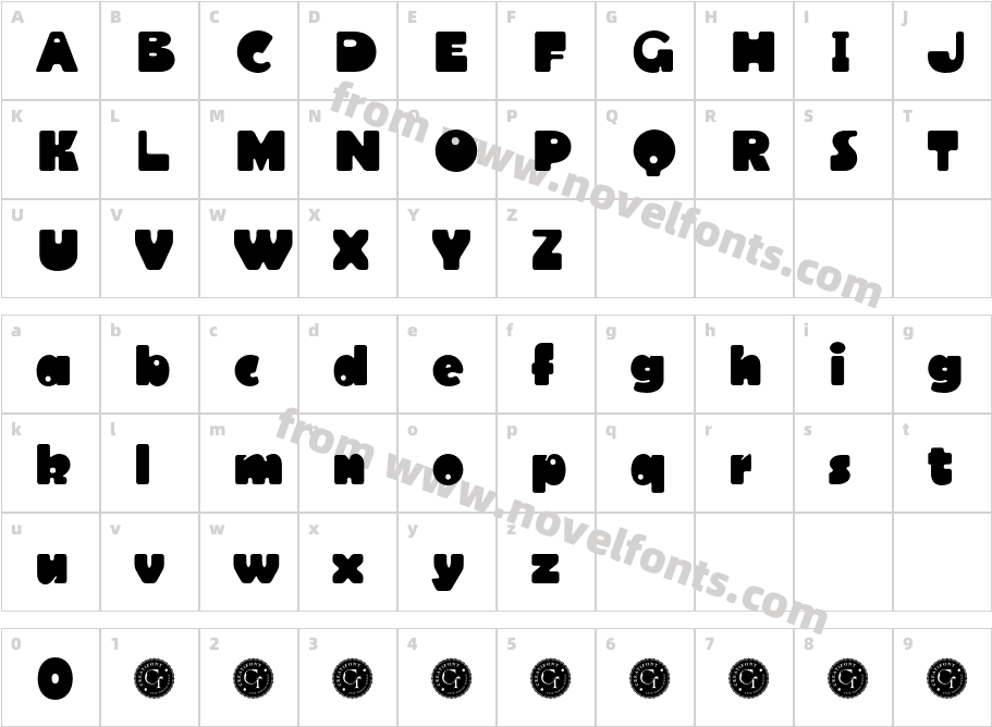 CF Bernados Demo RegularCharacter Map