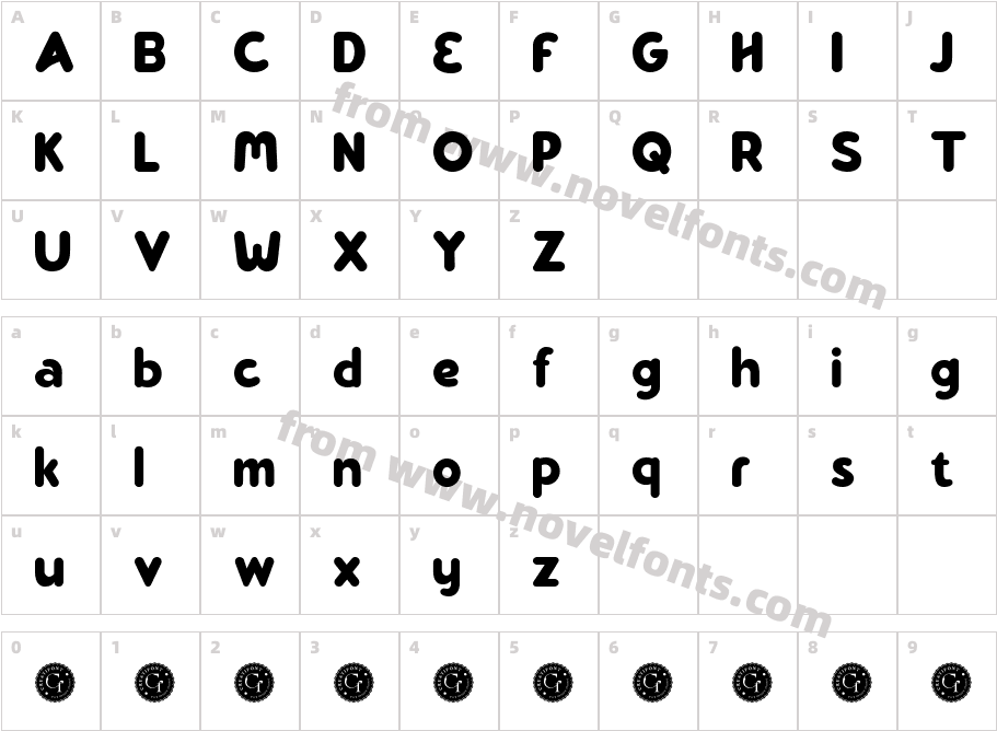 CF Cheerio Demo RegularCharacter Map