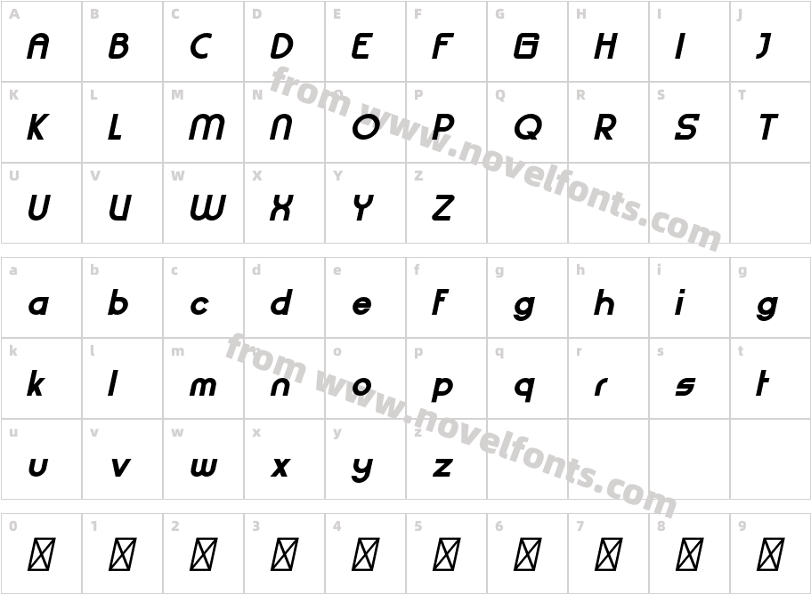 CF Gerrion Bold ItalicCharacter Map