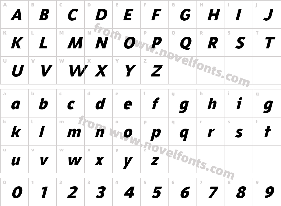 CF Gouble Bold ItalicCharacter Map