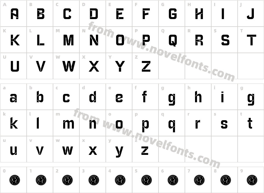 CF Notche Demo BoldCharacter Map