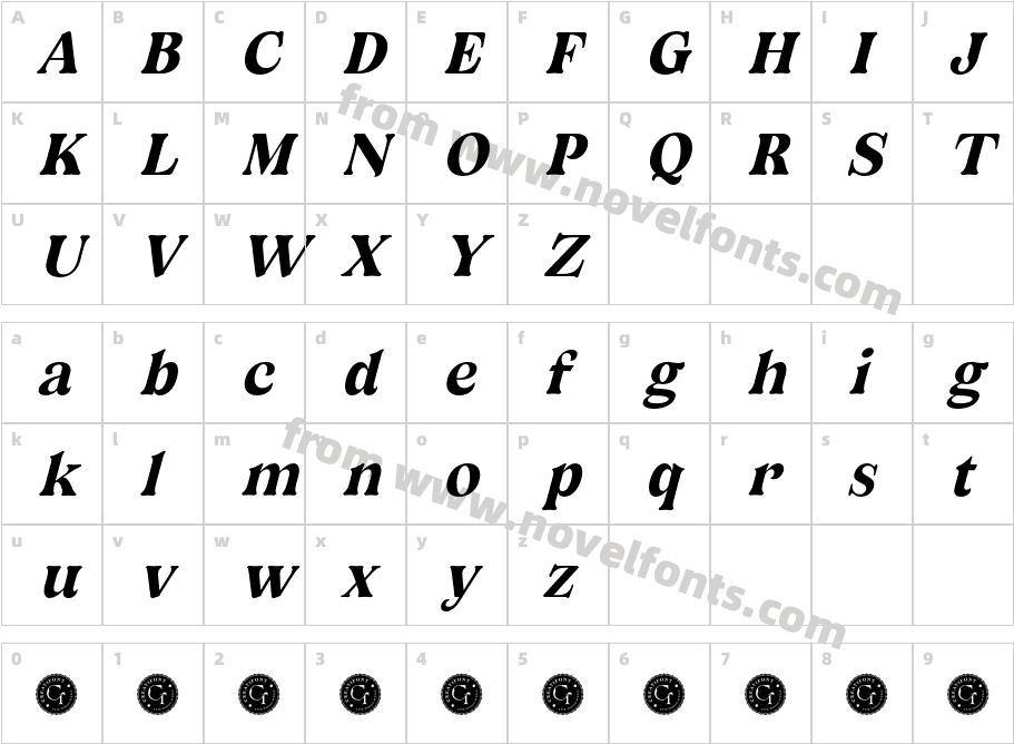 CF Oliviera Demo Bold ItalicCharacter Map