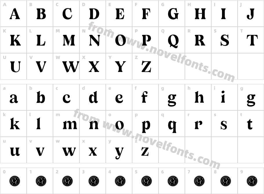 CF Oliviera Demo BoldCharacter Map