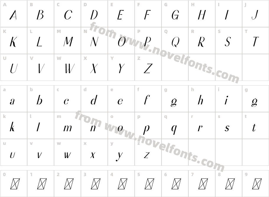 CF Ragitras ItalicCharacter Map