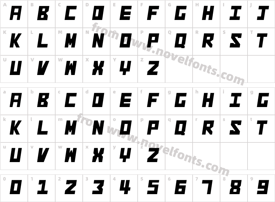 COLLEGEBOXITALIC RegularCharacter Map
