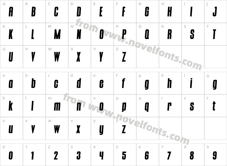 CONQUEST Bold Italic ItalicCharacter Map