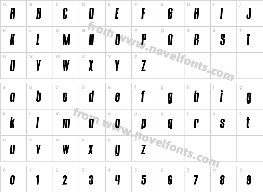 CONQUEST Bold Italic ItalicCharacter Map