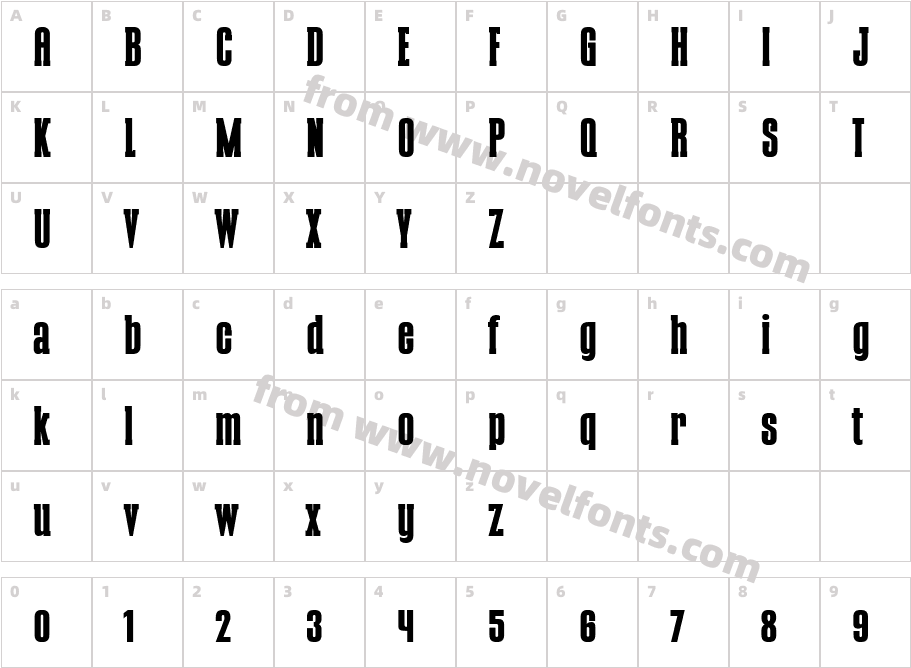 CONQUEST Slab Serif BoldCharacter Map