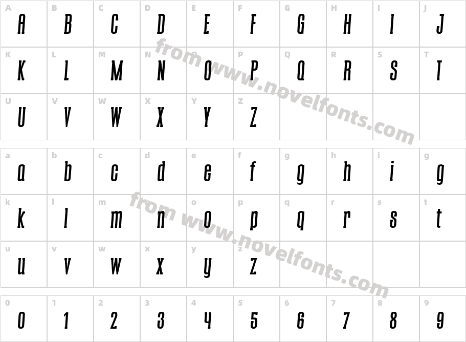 CONQUEST Slab serif Medium Italic ItalicCharacter Map