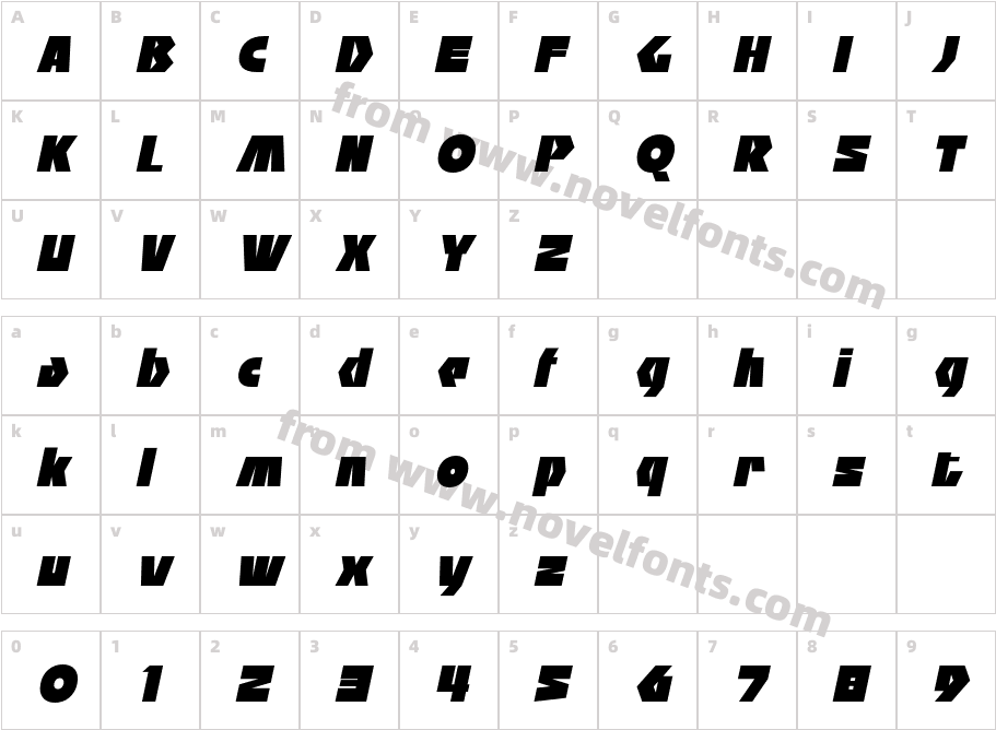 CS Boldier ItalicCharacter Map