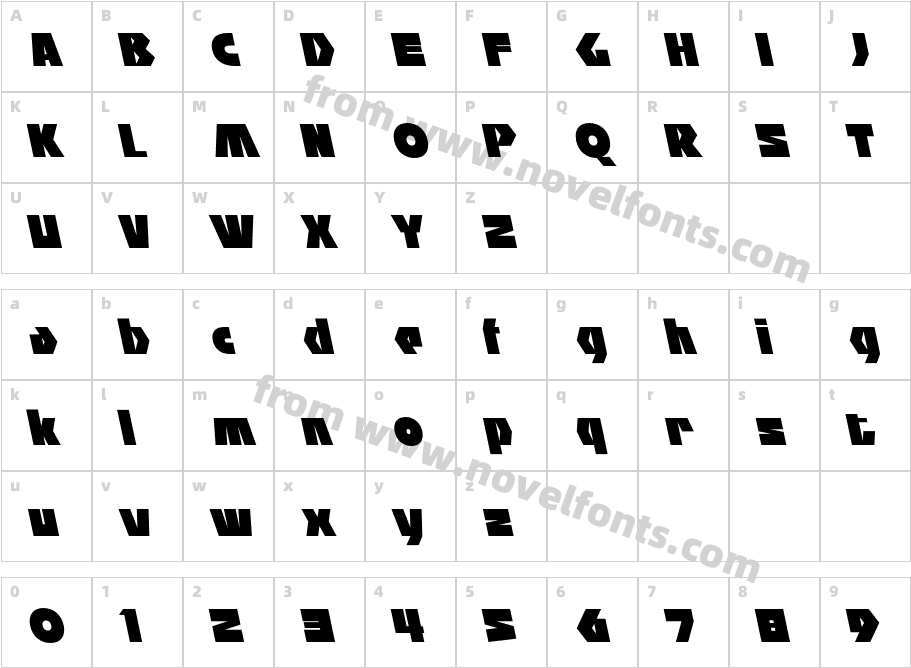 CS Boldier Reverse ItalicCharacter Map