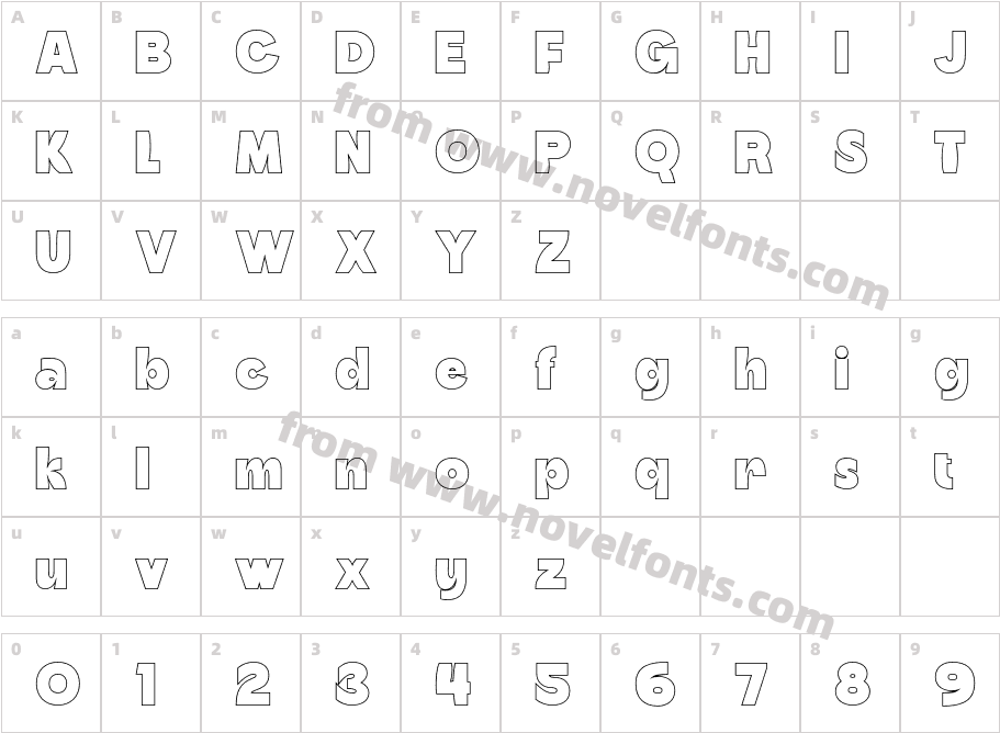 CS Cavania OutlineCharacter Map