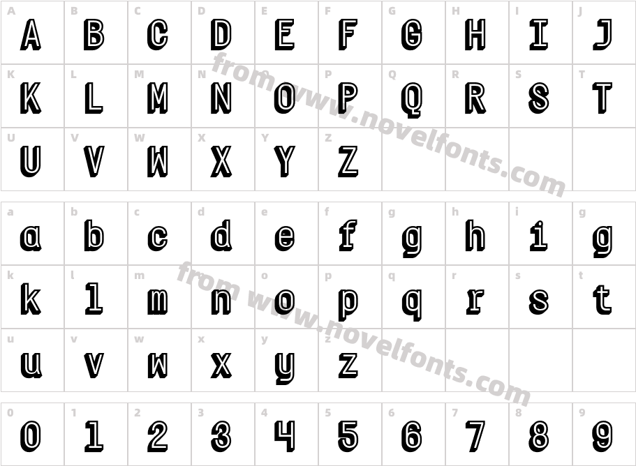 CS Diego Mono Extrude LeftCharacter Map