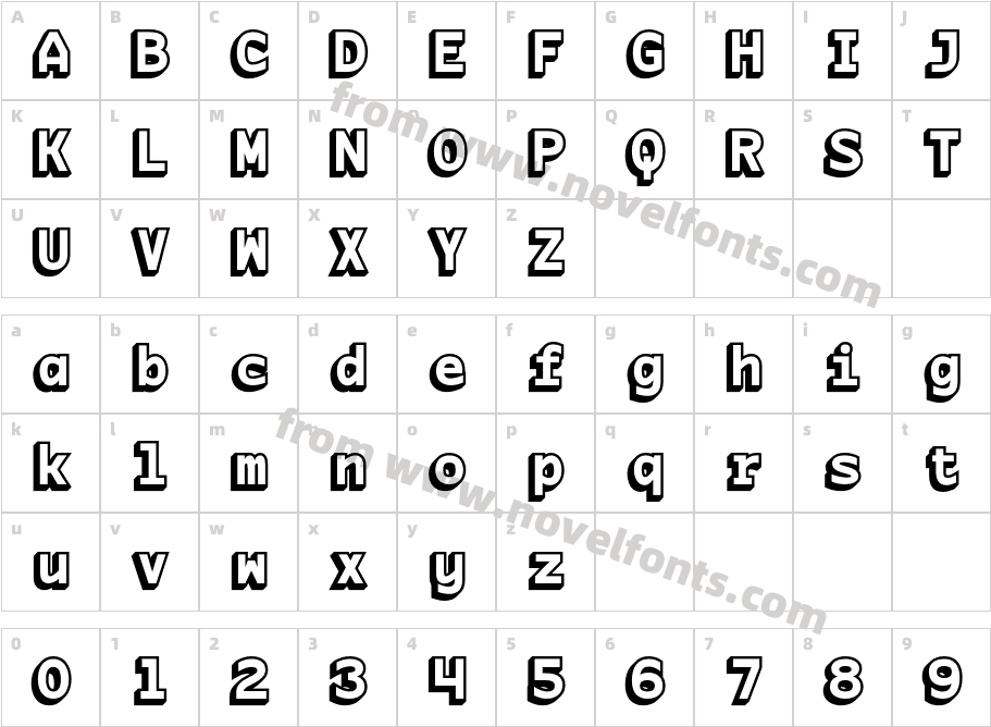 CS Gayle Mono Extrude LeftCharacter Map
