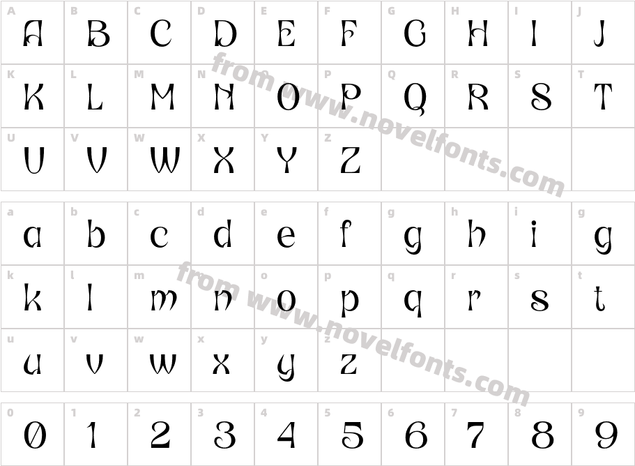 CS Gladys RegularCharacter Map