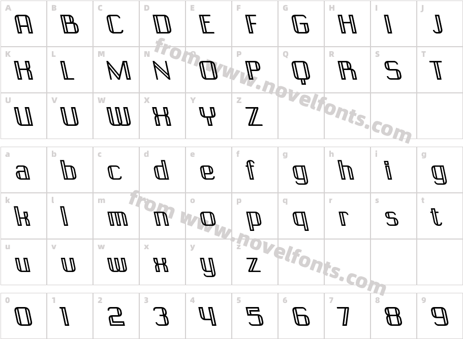 CS Watson Reverse ItalicCharacter Map